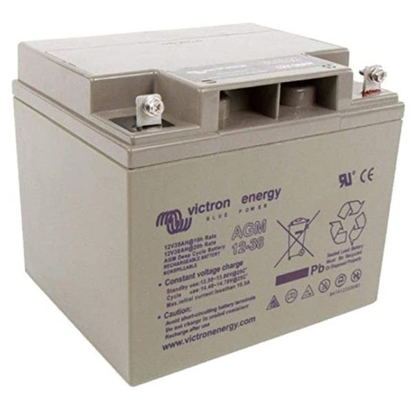 Victron Energy BAT412350084 AGM 12V 38Ah deep cycle battery - left