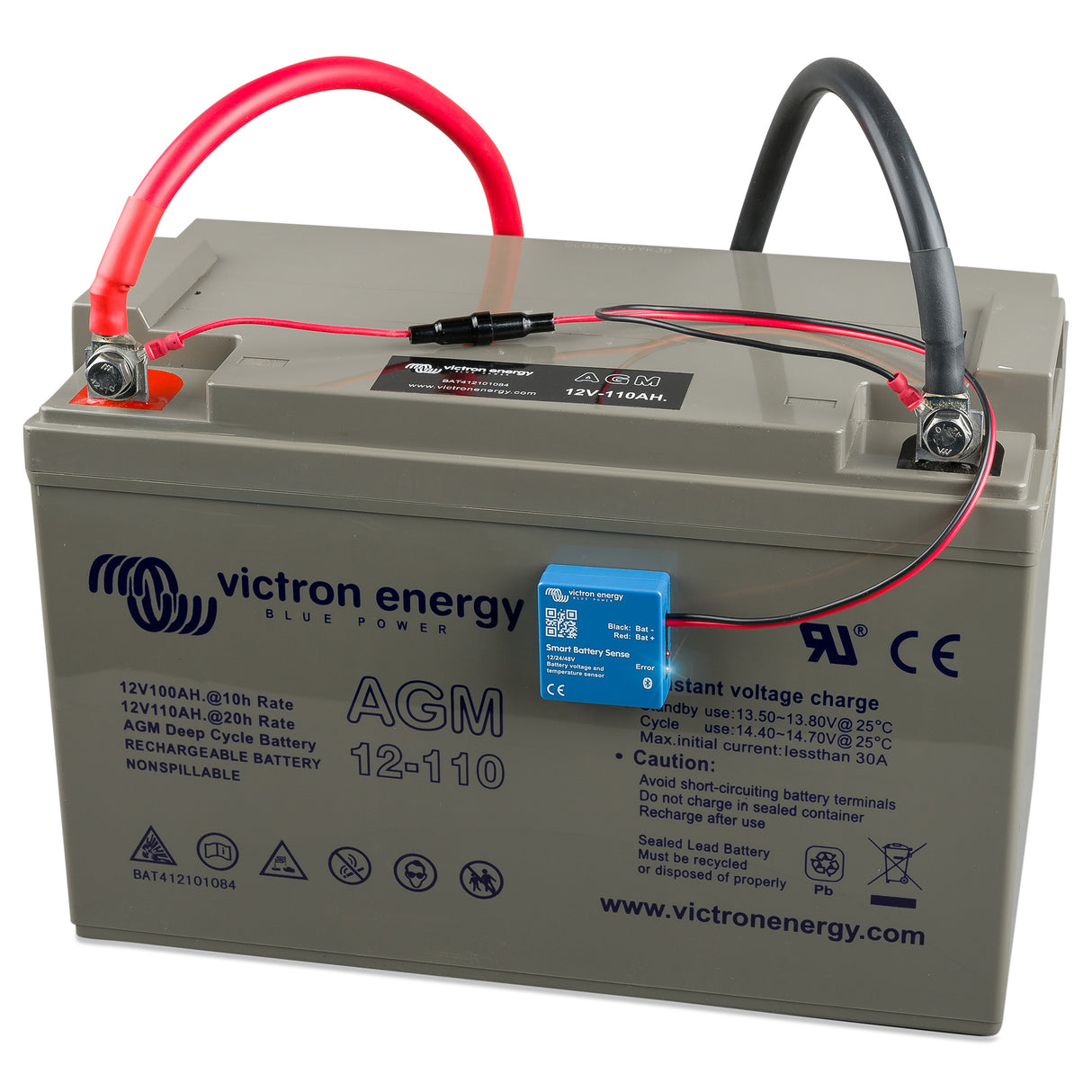 Victron Energy SBS050150200 Smart Battery Sense long range (up to 10m) - installed on an agm battery