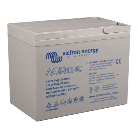 Victron Energy BAT412110081 12V 60Ah AGM super cycle battery - left