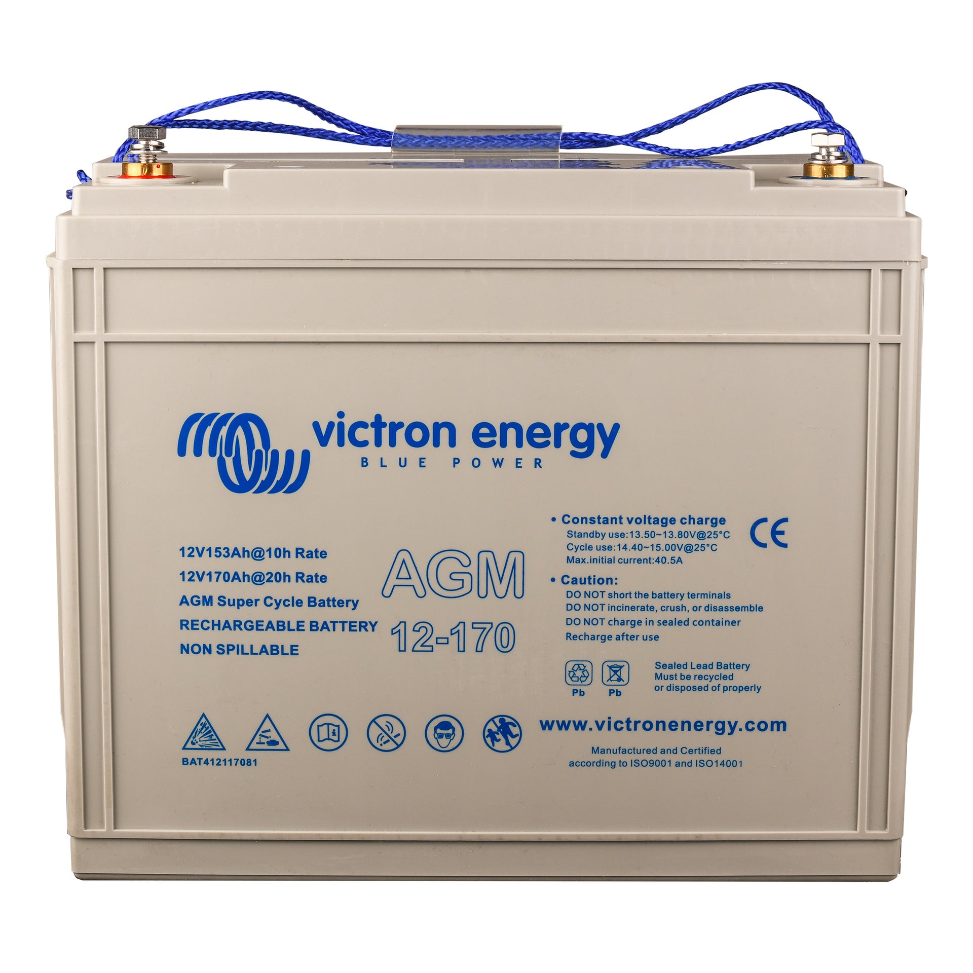 Victron Energy – 12V/170Ah Super Cycle AGM Battery BAT412117081
