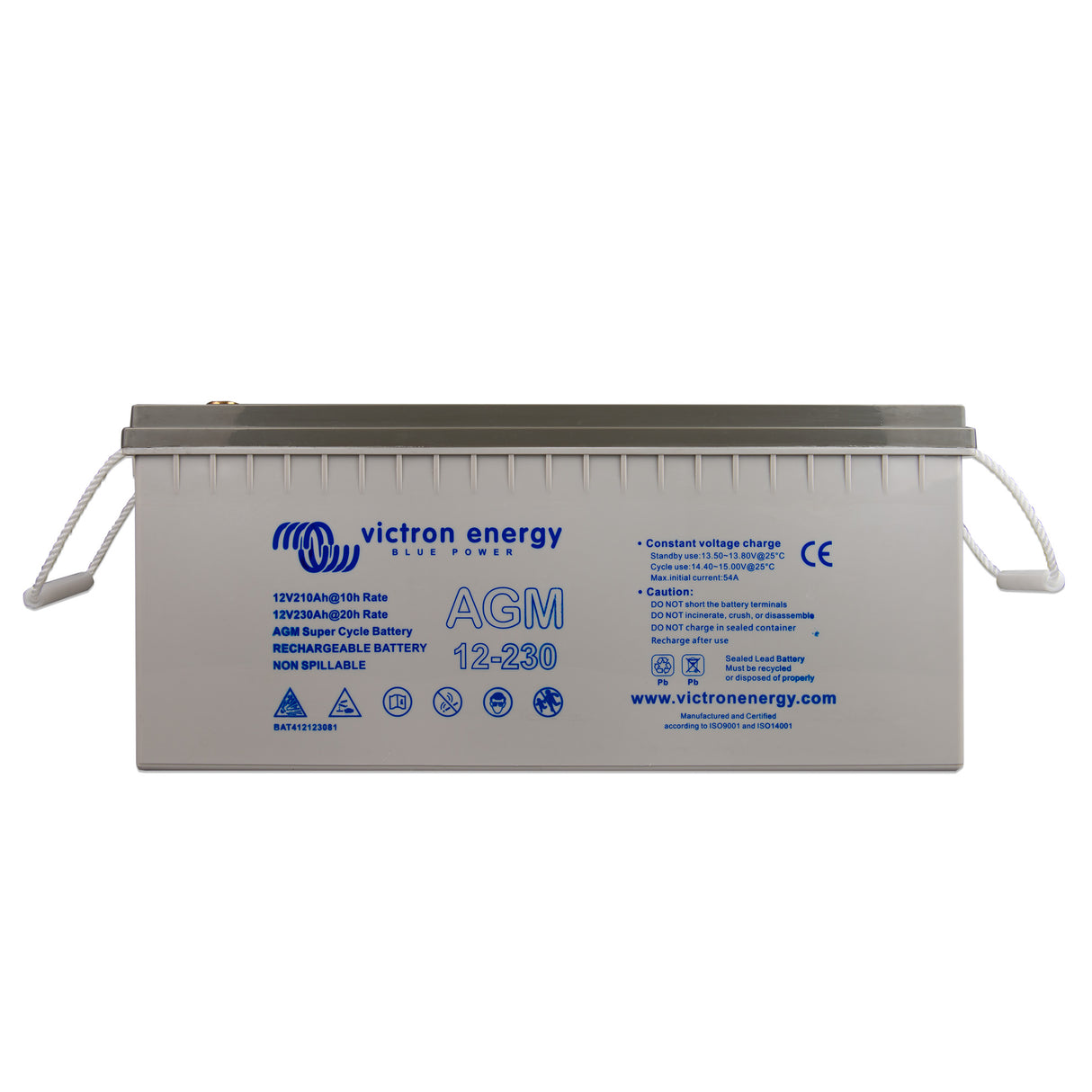 Victron Energy BAT412123081 12V 230Ah AGM super cycle battery -  front