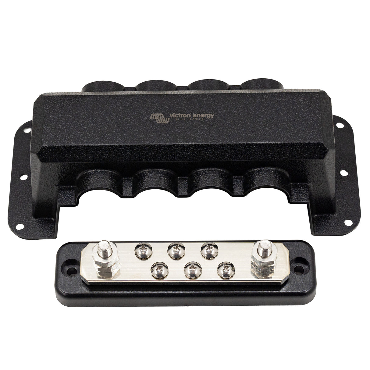 Busbar 250A 2P with 6 screws +cover - top with cover