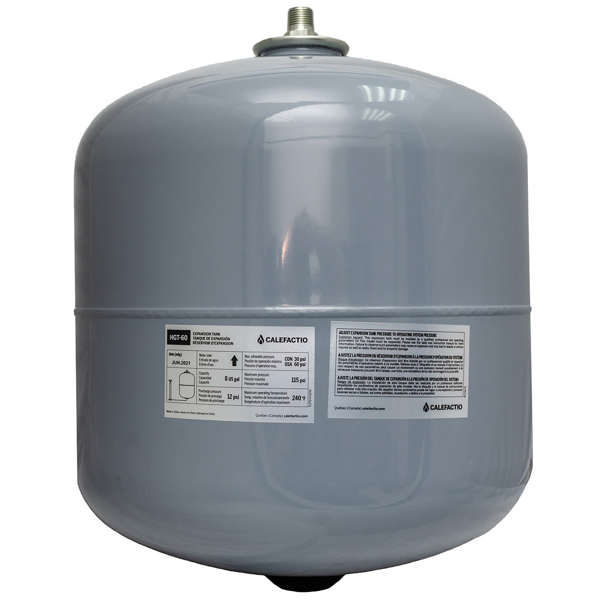 Calefactio HGT-60 expansion tank for non-potable water heating system